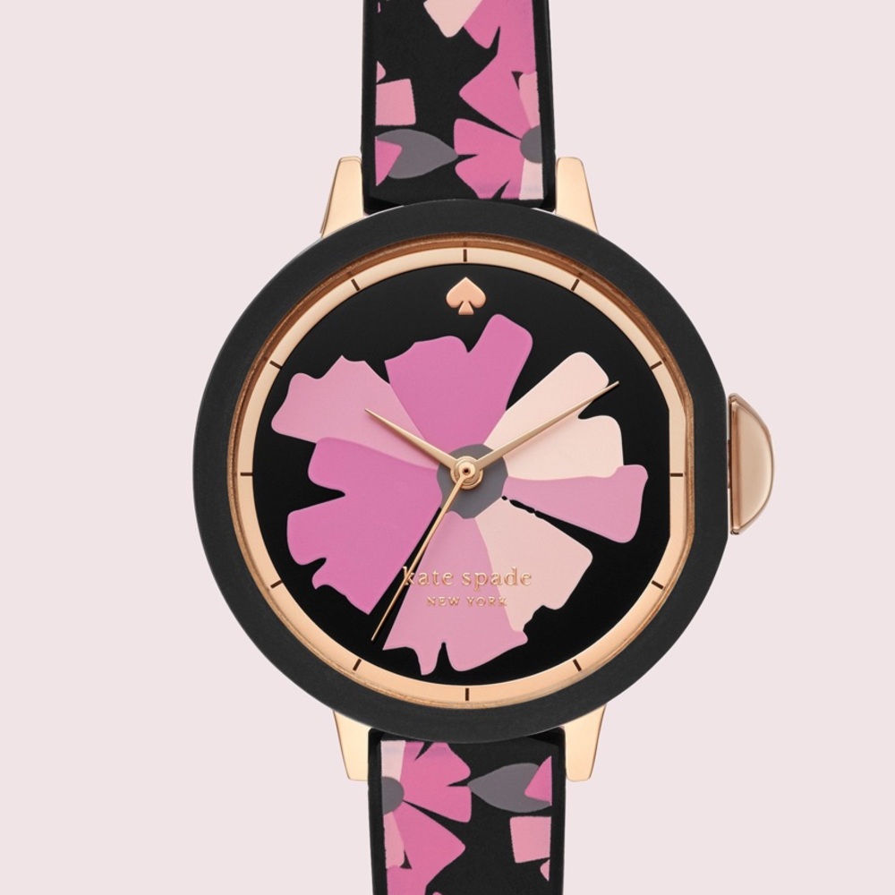 kate spade ♠️ park row flower-print silicone watch - Picture 2 of 7